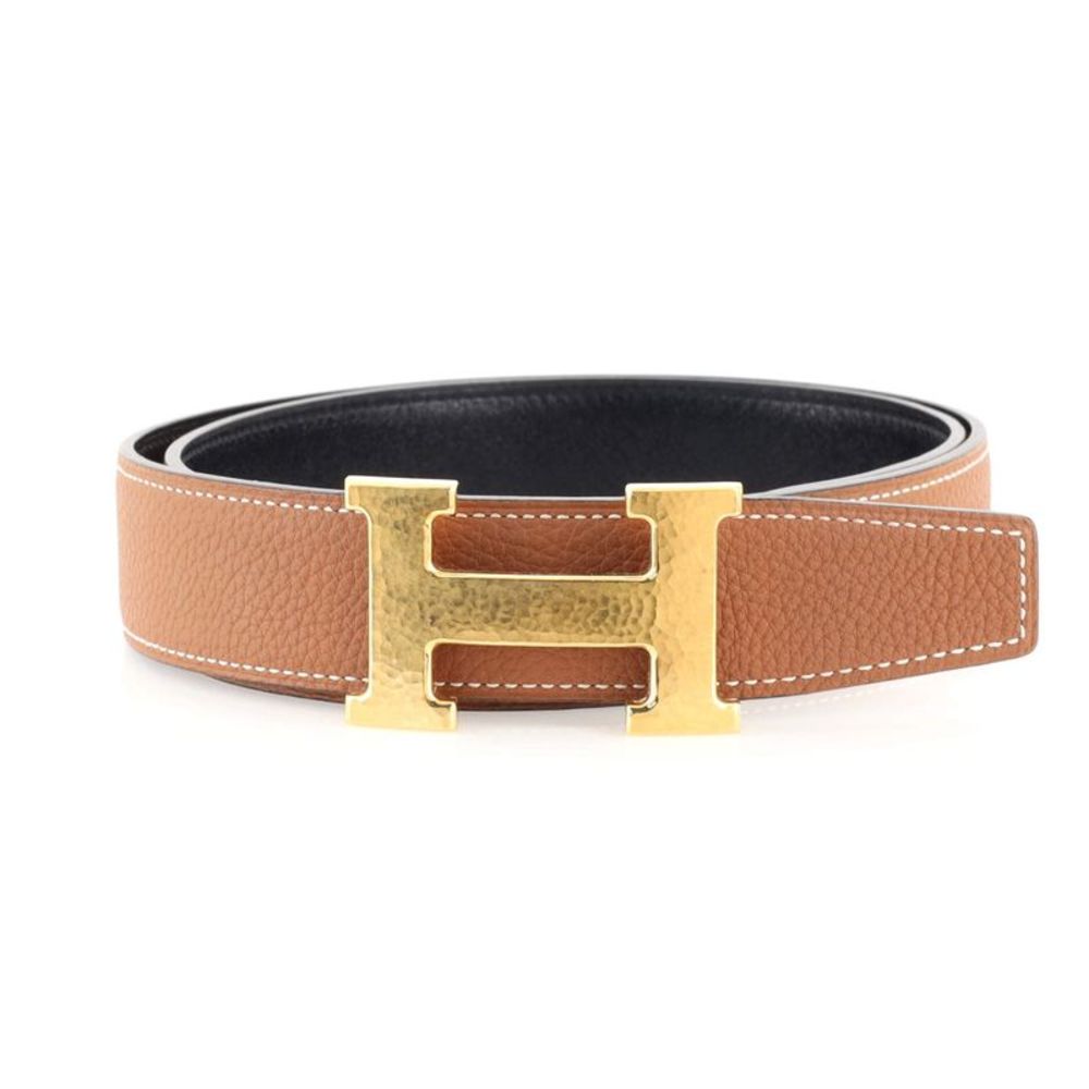 Hermes Constance Martelee H Reversible Belt Leather with Hammered Hardware Mediu
